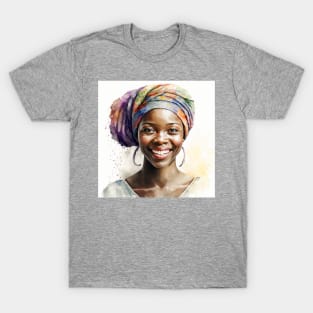 Watercolour print of a beautiful Black Queen T-Shirt